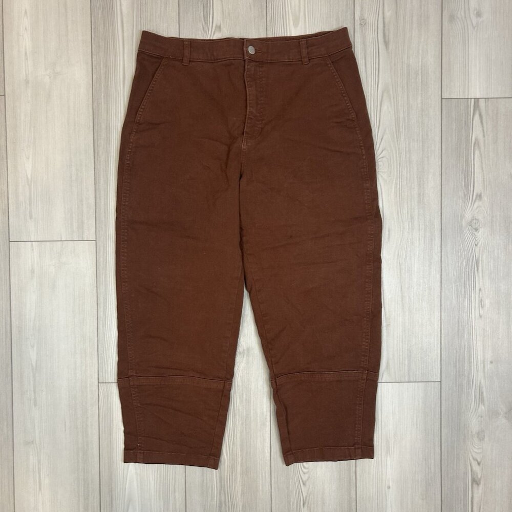 Everlane Women’s The Utility Barrel Pant Rosewood Brown Sz 16 Cropped